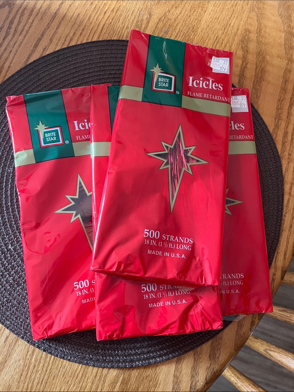 90’s Brite Star Red Icicles Flame Retardant